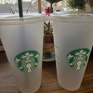 Plastic starbucks cups